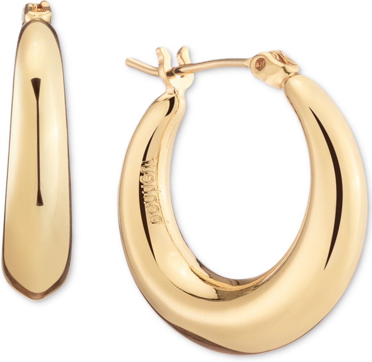 Bonheur Jewelry Puffed Hoop Earrings - Karat Gold Plated Brass