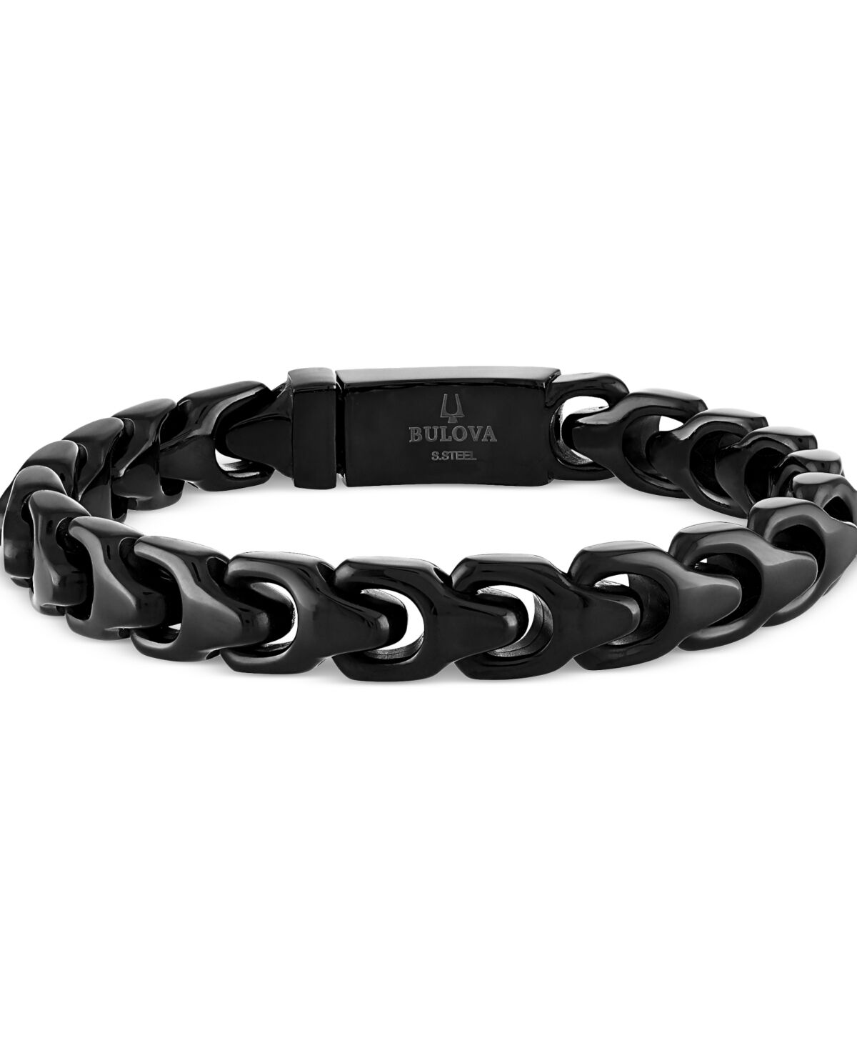 Bulova Men's Link Bracelet in Black-Plated Stainless Steel - Na