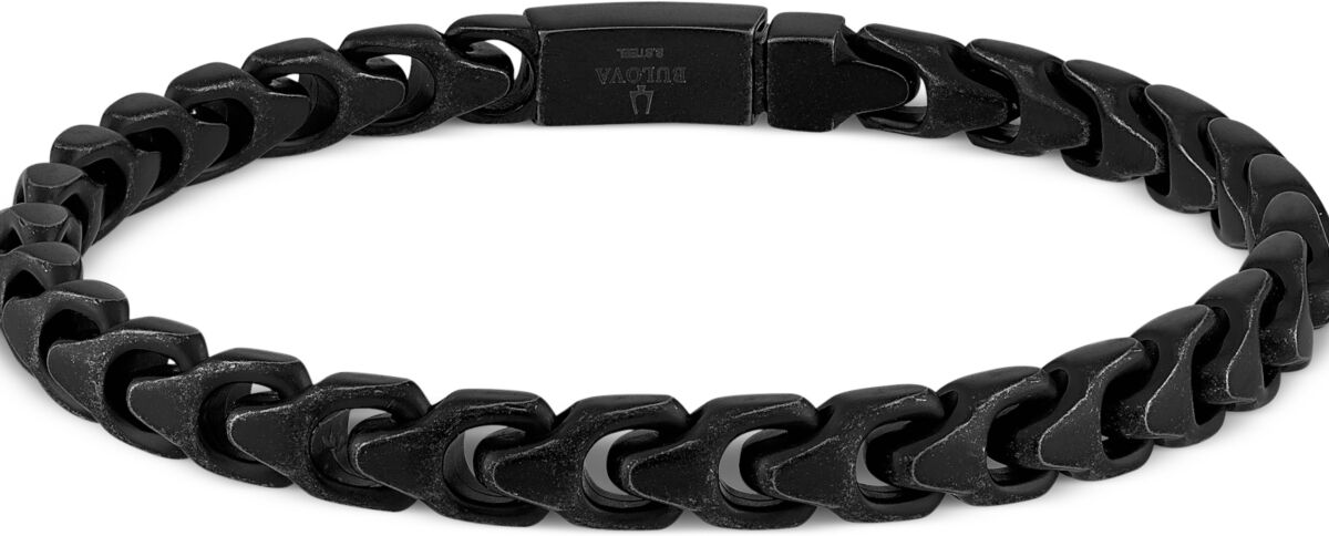 Bulova Men's Link Bracelet in Black-Plated Stainless Steel - Na