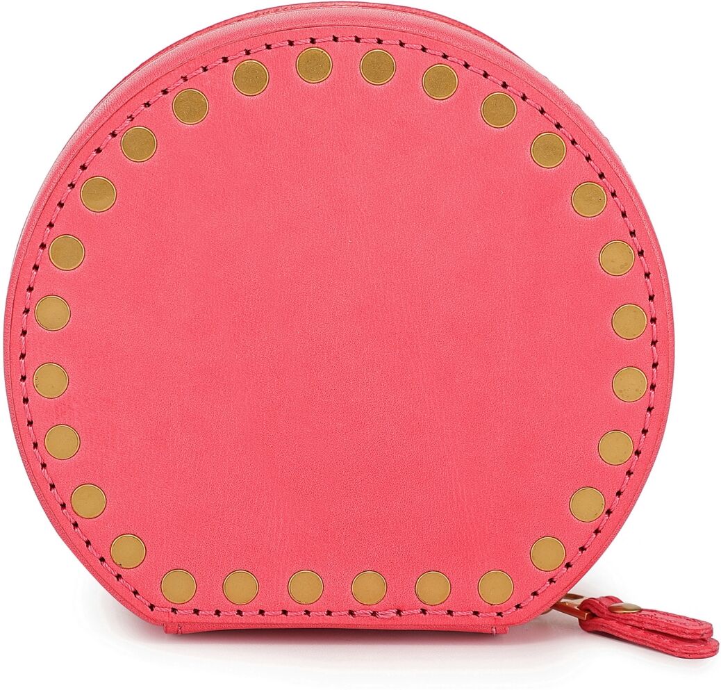 Old Trend Leather Jewelry Box - Round - Pink