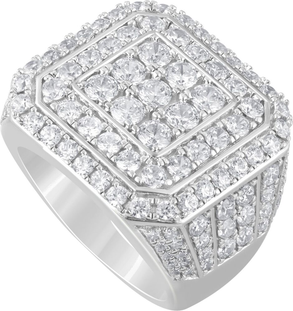 Macy's Men's Diamond Cluster Ring (5 ct. t.w.) in 10k Gold - White Gold