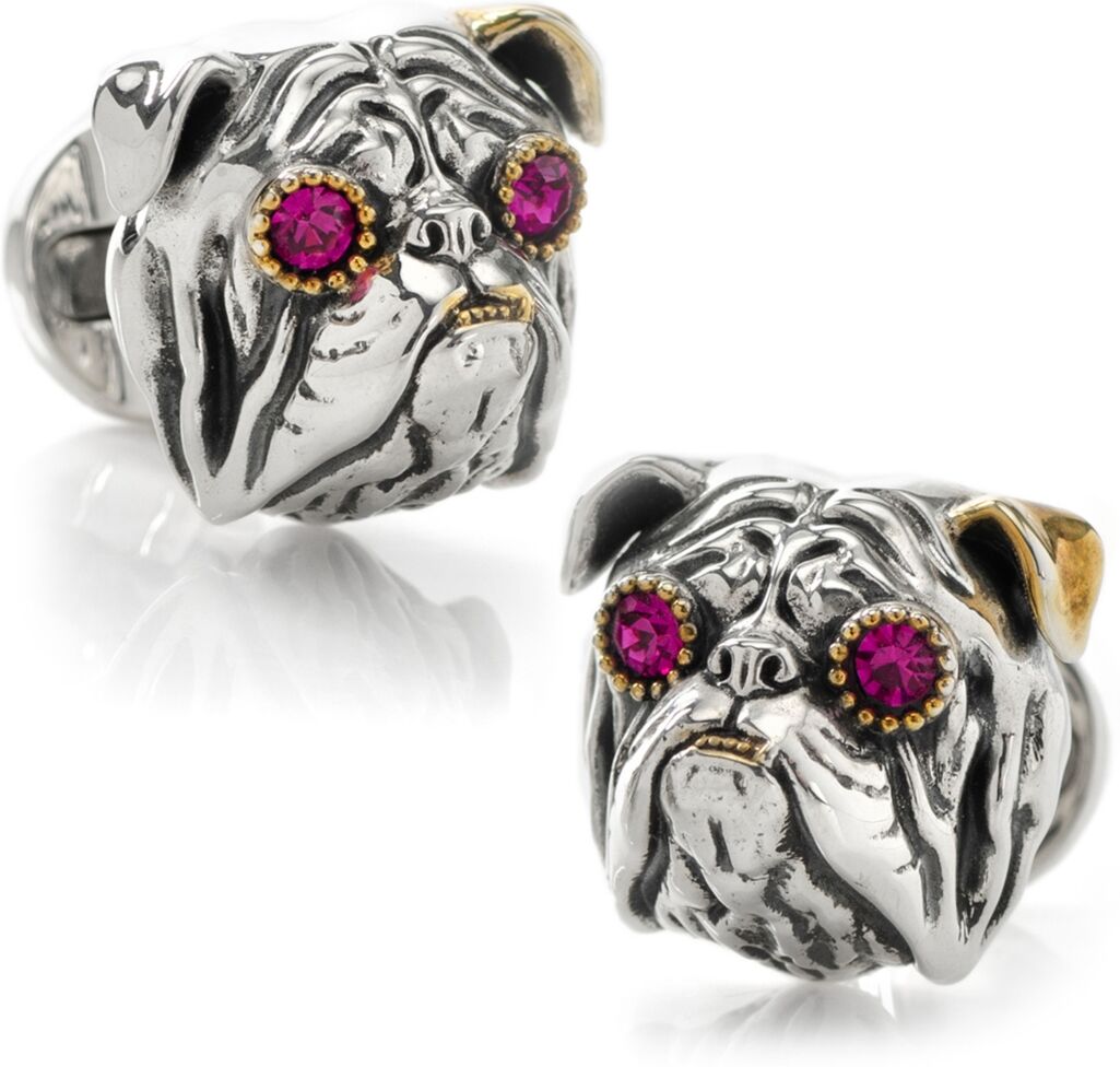 Ox & Bull Trading Co. Men's Sterling Silver English Bulldog Cufflinks - Silver