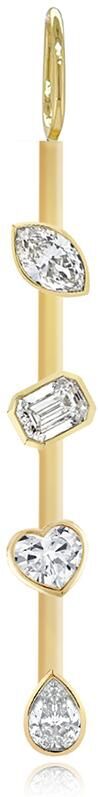 Alev Jewelry Aj by Alev Multi Shape Gold Bar Charm - Gold