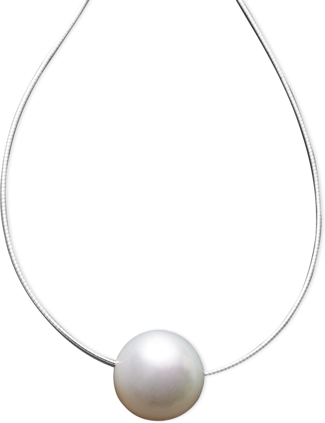 Macy's Pearl Necklace, 14k White Gold Cultured South Sea Pearl Pendant (13mm)