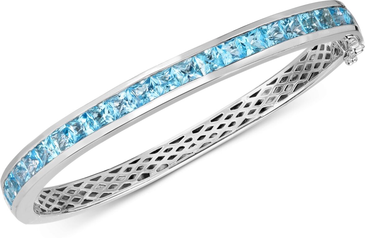 Macy's Gemstone Bangle Bracelet (9 ct. t.w.) in Sterling Silver - Blue Topaz