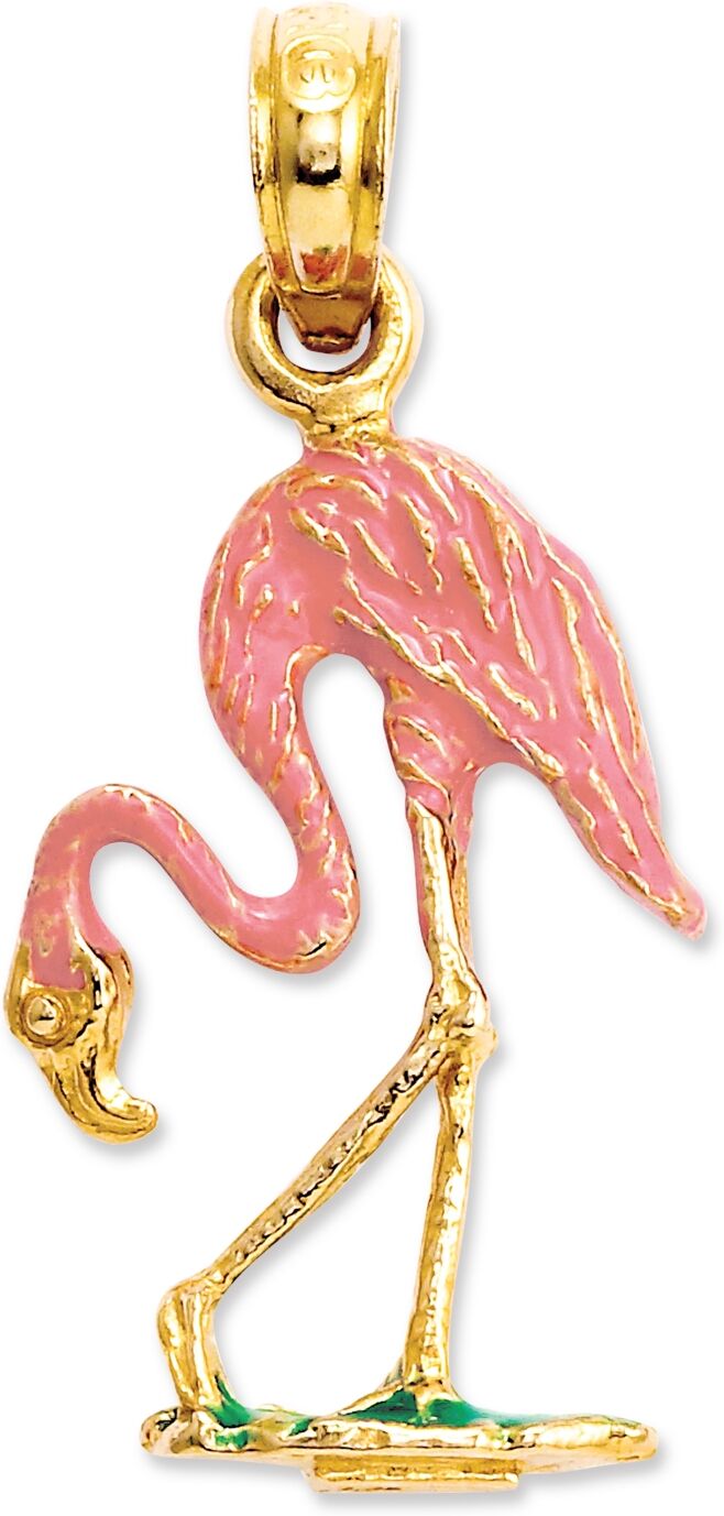 Macy's 14k Gold Charm, Pink Flamingo Charm