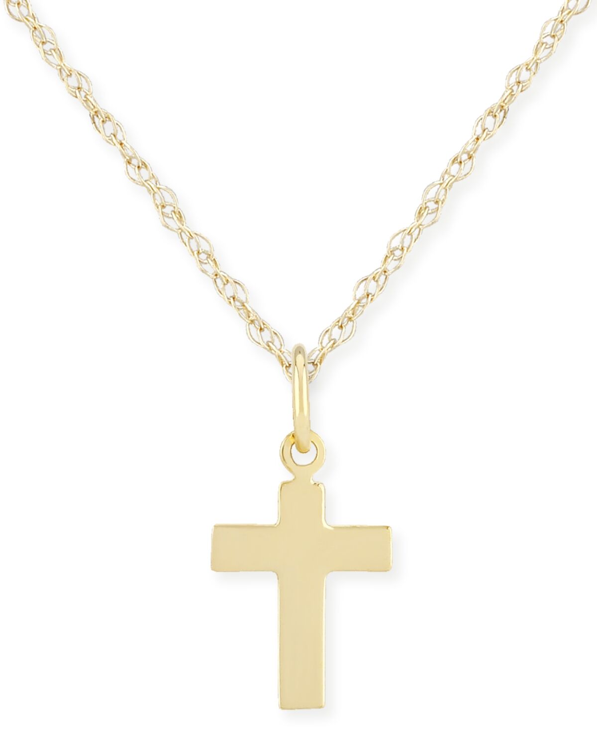 Macy's Flat Cross Necklace Set in 14k Gold - Gold