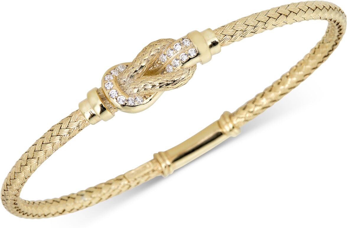 Macy's Diamond Interlocking Braided Bangle Bracelet (1/5 ct. t.w.) in 14k Gold-Plated Sterling Silver - Sterling Silver