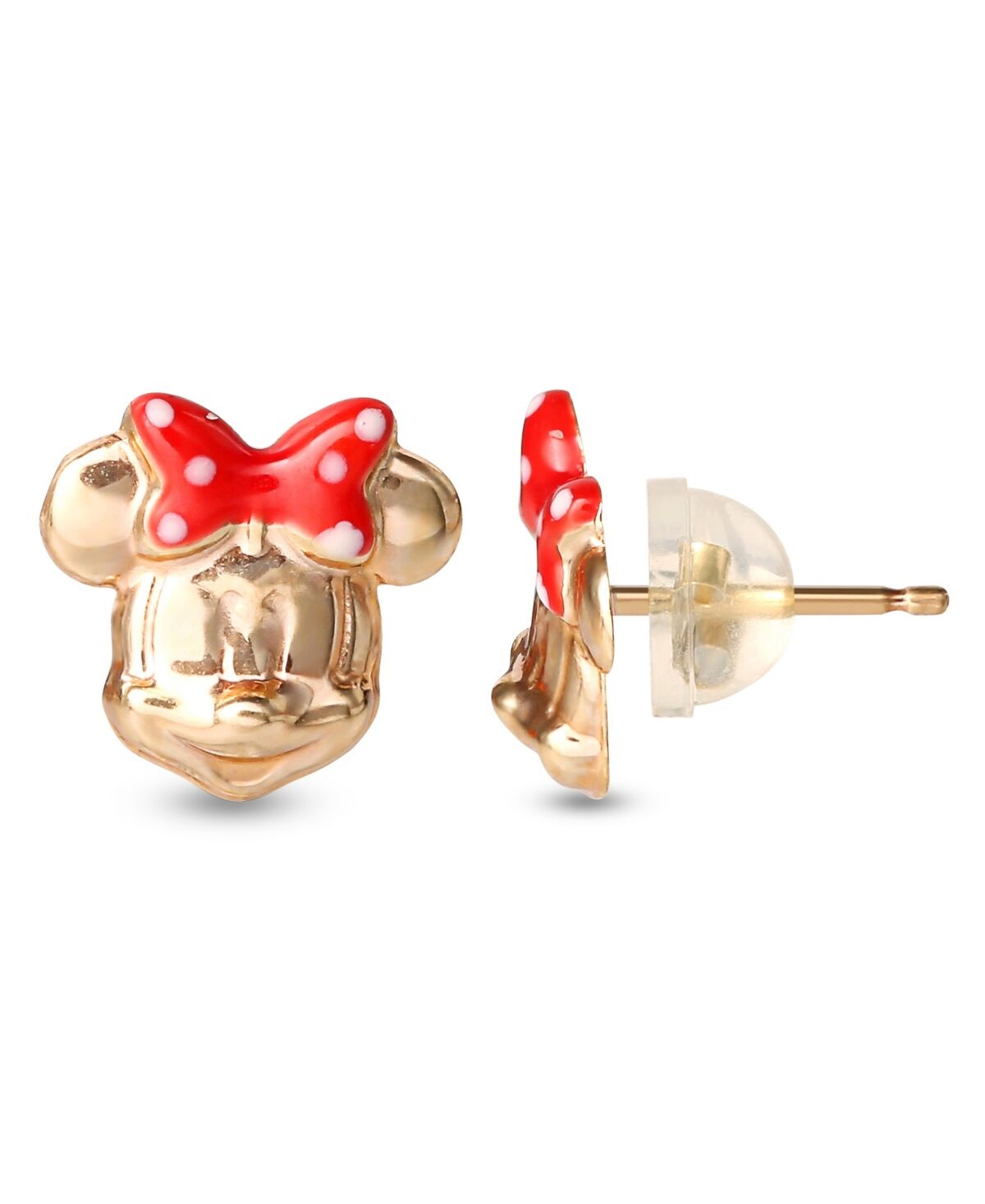 Disney Children's Minnie Mouse Bow Stud Earrings in 14k Gold - Yellow Gold