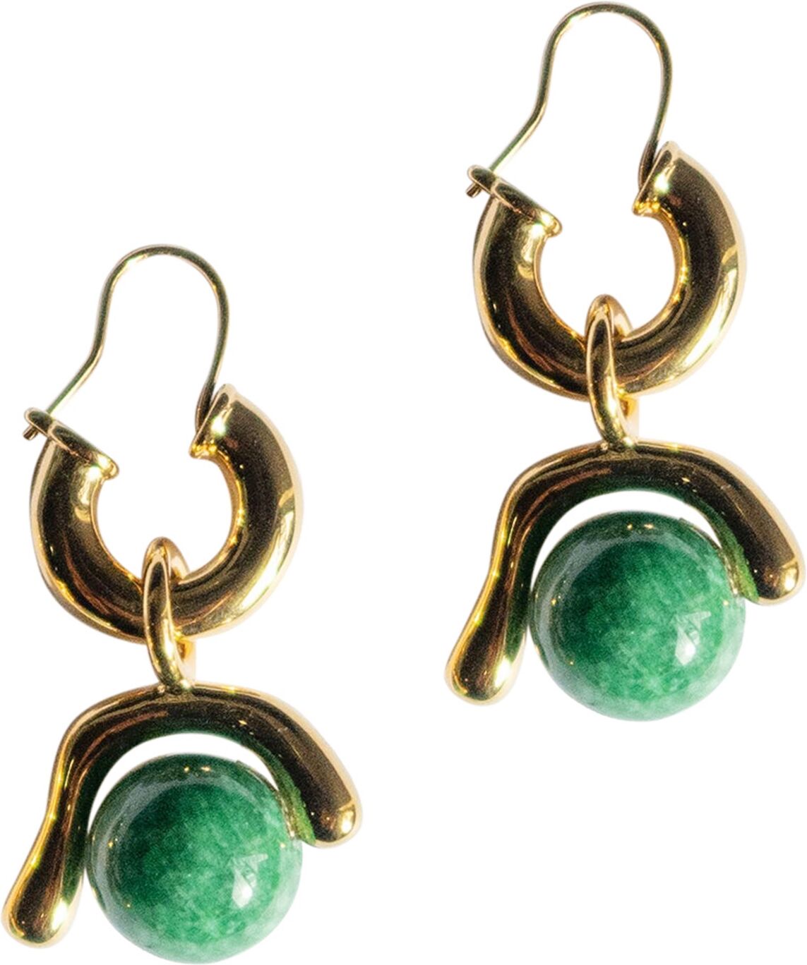 seree Cecile - Jade drop earrings - Green