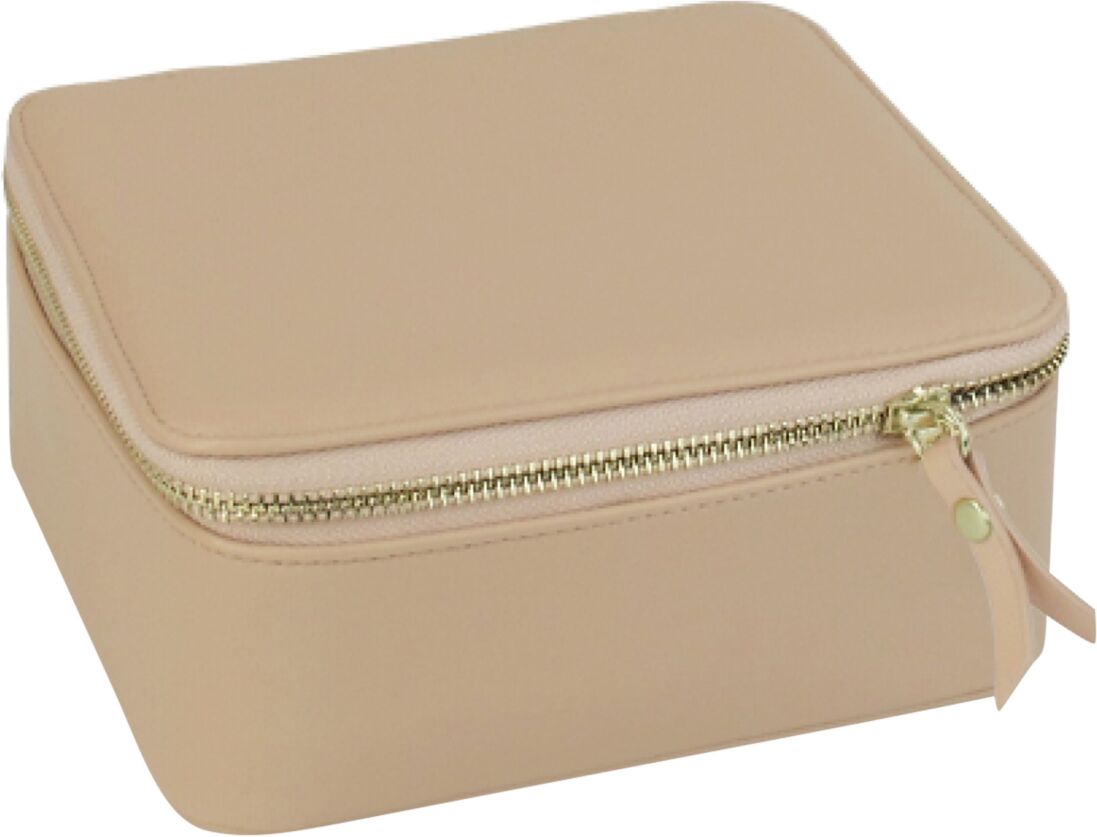 Mele & Co Bento Box Travel Jewelry Case Nesting Mini-Cases in Leather - Buff