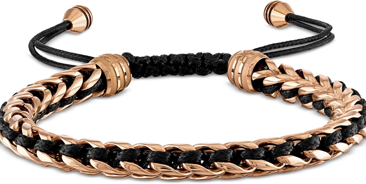 Bulova Rose Gold-Tone Ip Stainless Steel Cord Woven Slider Bracelet - Rose Gold Tone