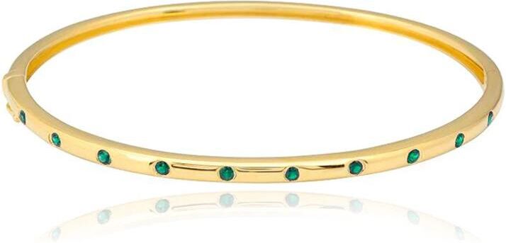 Alev Jewelry Aj by Alev Inlay Gemstones Bangle - Gold