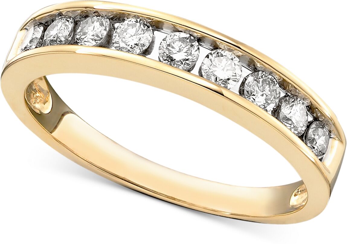 Macy's Diamond Channel Ring (1/2 ct. t.w.) in 14k Yellow or Rose Gold - Yellow Gold