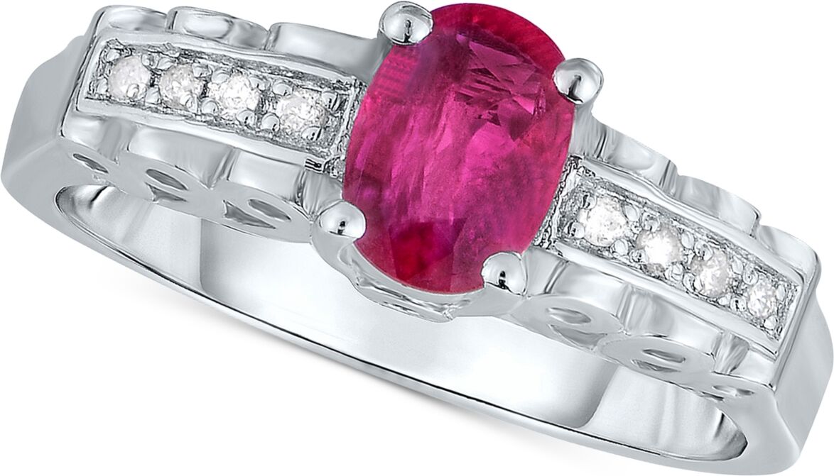 Macy's Ruby (9/10 ct. t.w.) & Diamond Accent Ring in Sterling Silver - Ruby