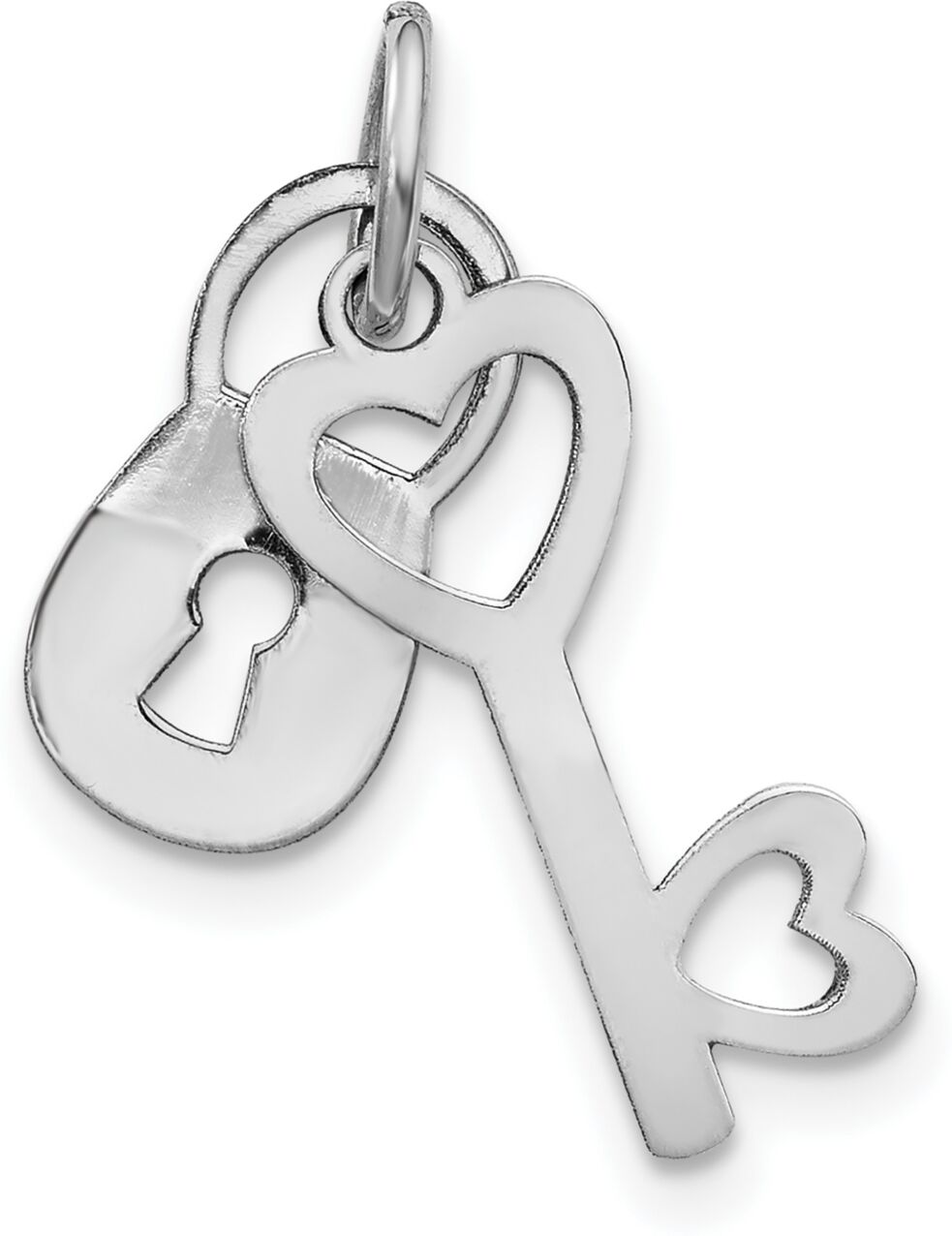 Macy's Lock and Key Charm in 10k White Gold - White Gold