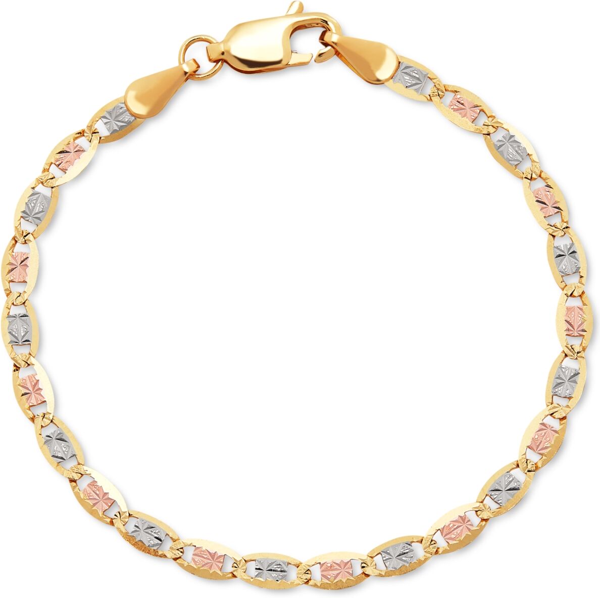 Macy's Children's Valentino Star Links Bracelet in 14k Gold - Tri-Color