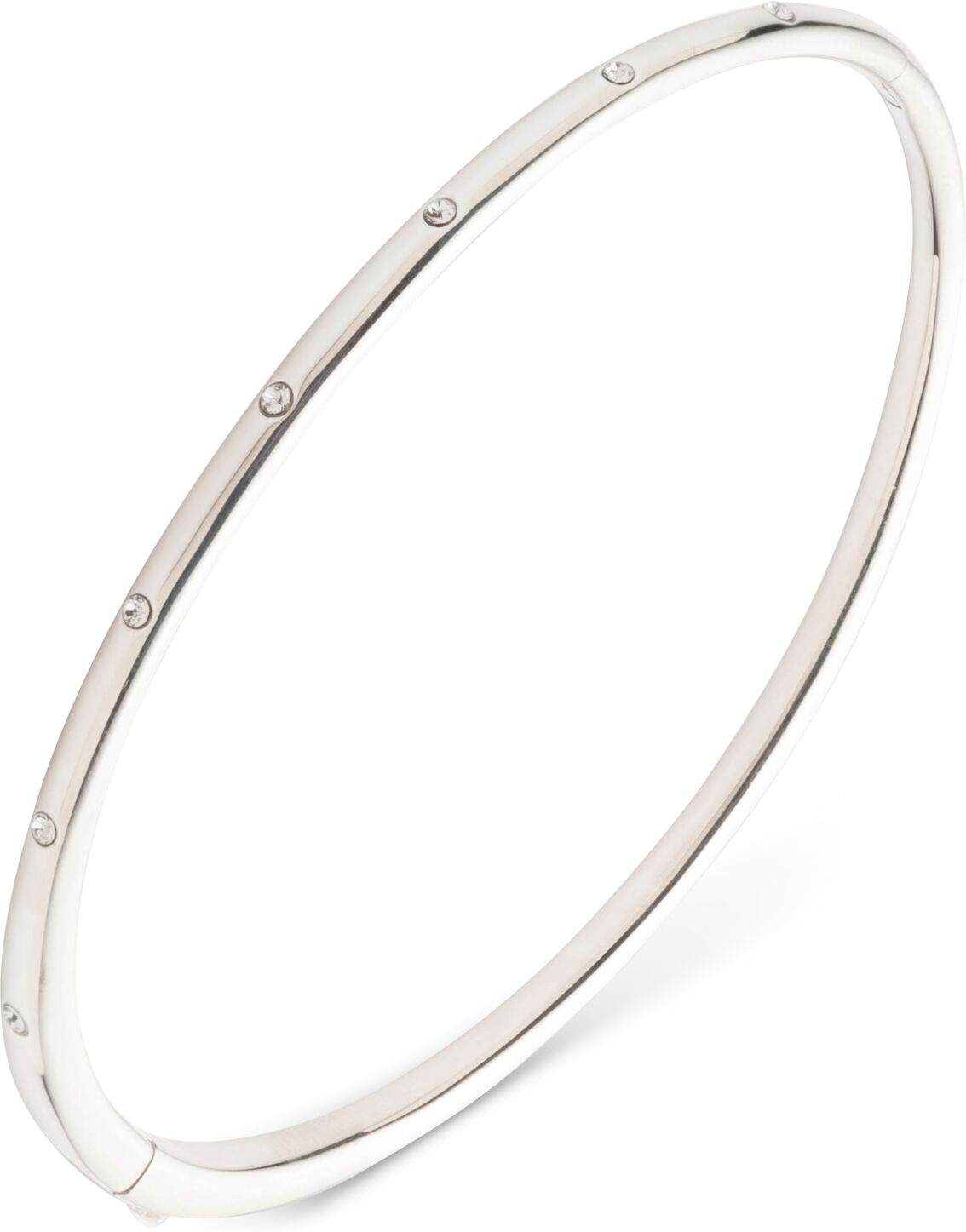 Ralph Lauren Lauren Ralph Lauren Crystal Studded Bangle Bracelet in Sterling Silver - Silver