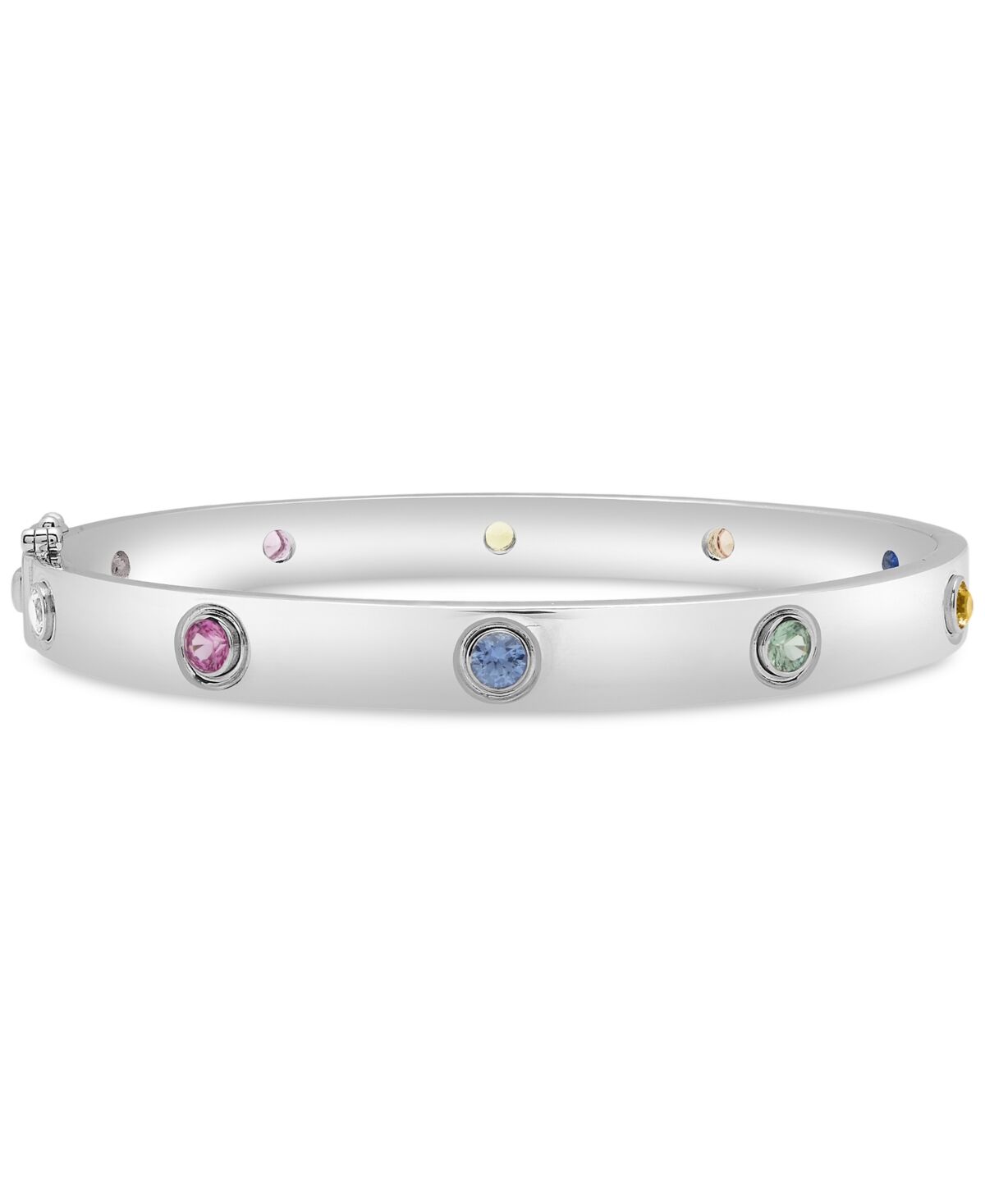 Macy's Lab-Created Multi-Sapphire Bangle Bracelet (1-1/3 ct. t.w.) in Sterling Silver - SAPPHIRE