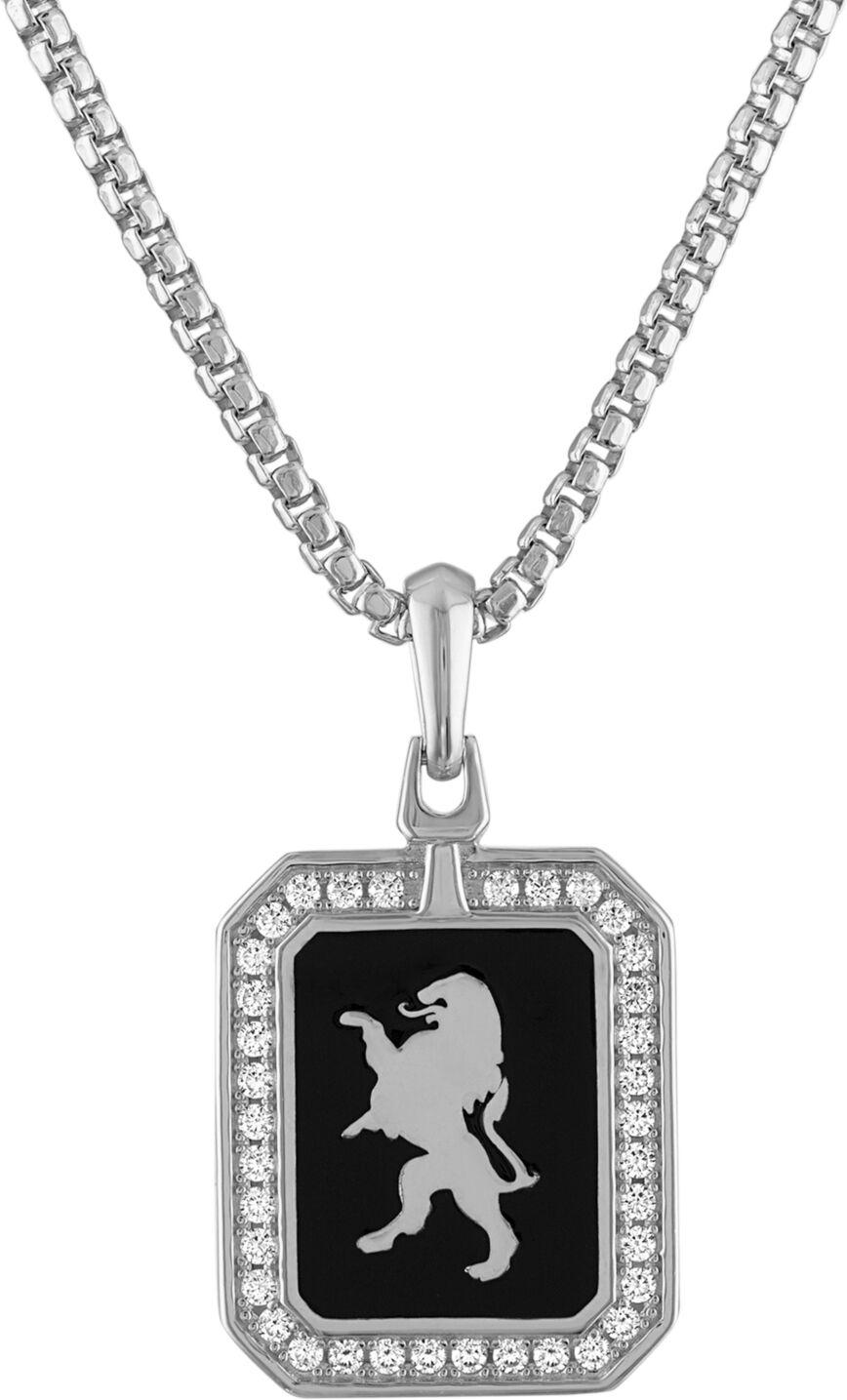 Bulova Men's Crest of Bohemia Diamond (1/2 ct. t.w.) Pendant Necklace in Sterling Silver, 24