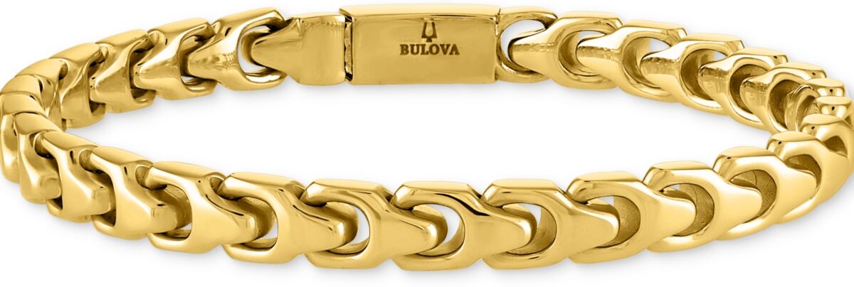 Bulova Men's Link Bracelet in Gold-Plated Stainless Steel - Na