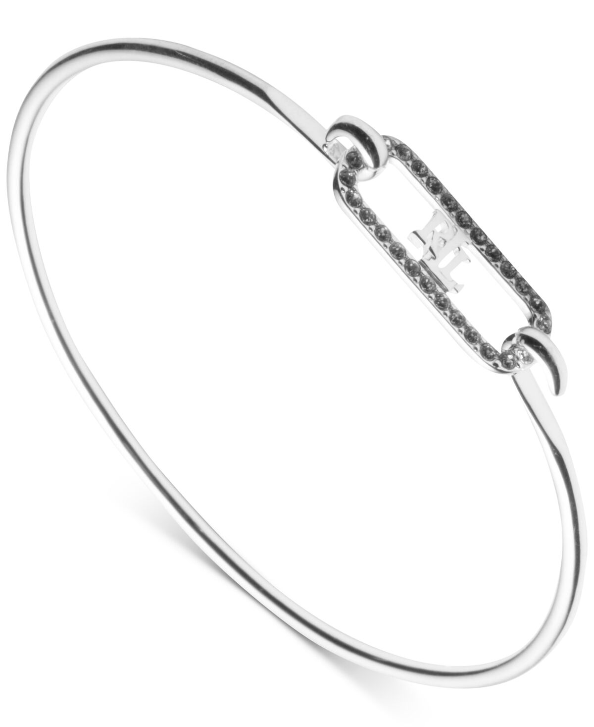 Ralph Lauren Lauren Ralph Lauren Crystal Pave Logo Link Bangle Bracelet in Sterling Silver - Sterling Silver