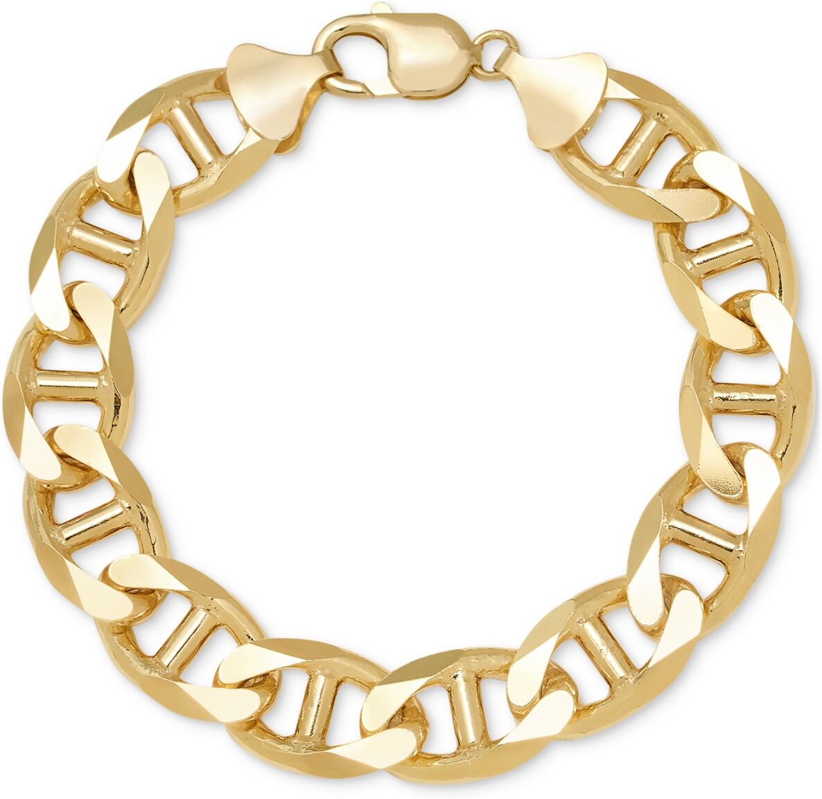 Macy's Men's Mariner Link Chain Bracelet (13.5mm) in 14k Gold-Plated Sterling Silver - Gold Over Silver