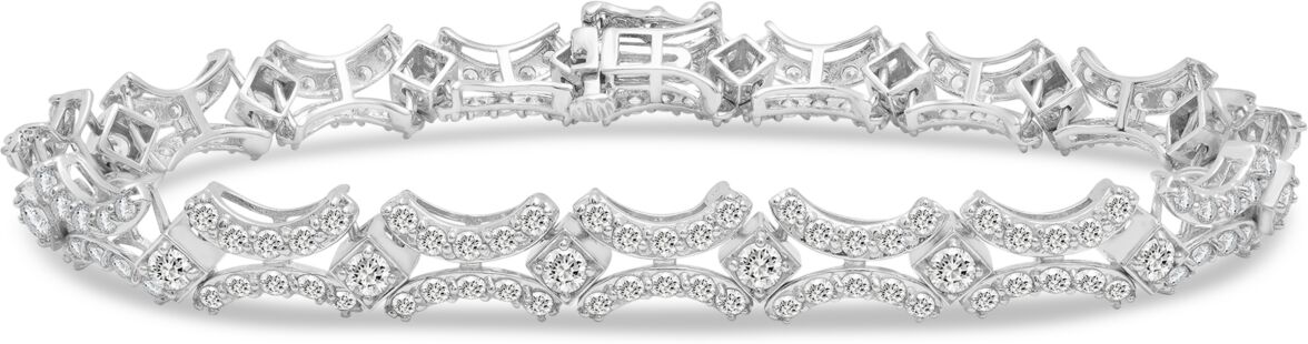 Macy's Diamond Vintage-Look Link Bracelet (5 ct. t.w.) in 10k White Gold, Created for Macy's - White Gold