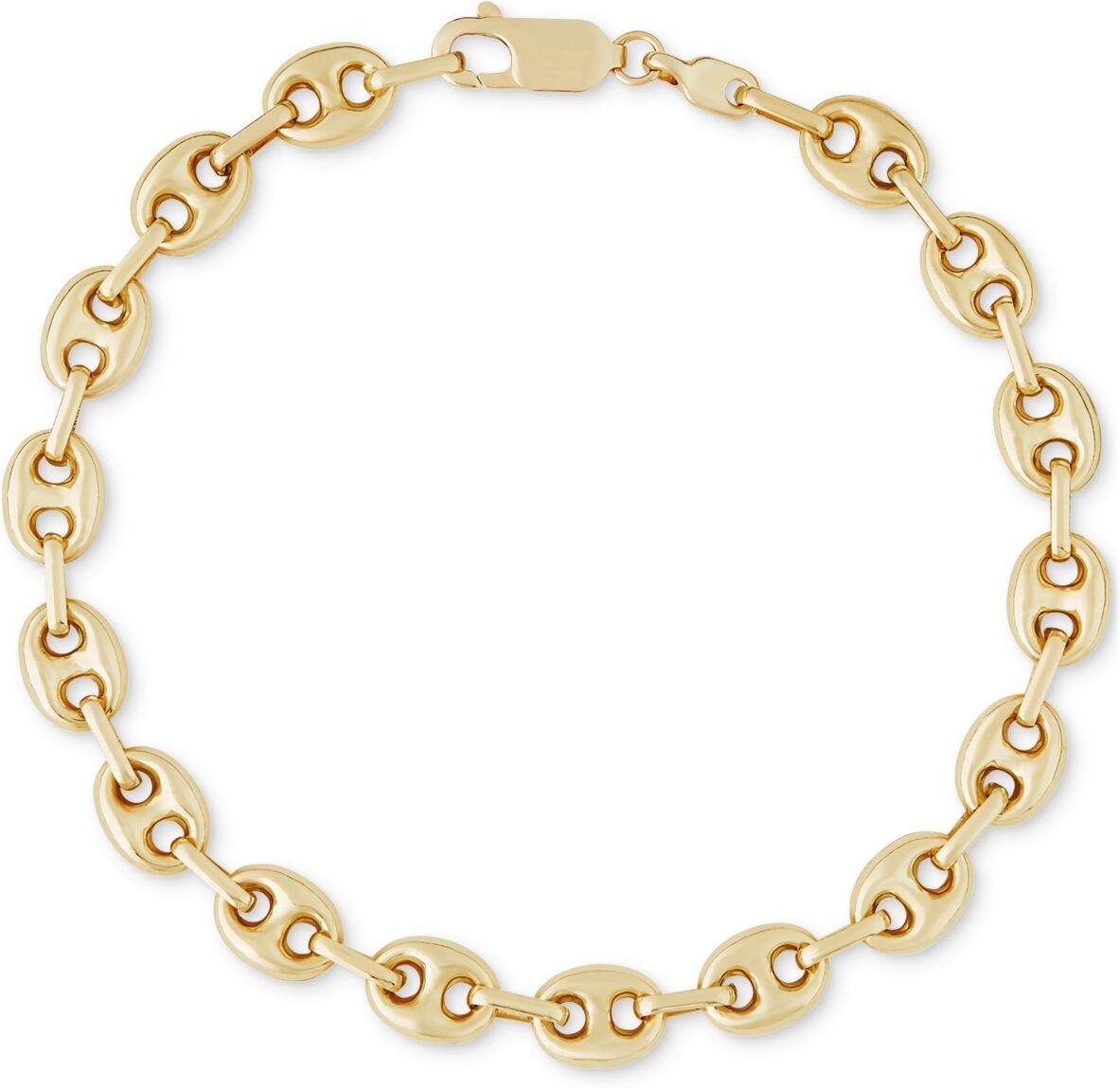 Macy's Men's Polished Mariner Link Chain Bracelet in 10K Gold - Yellow Gold