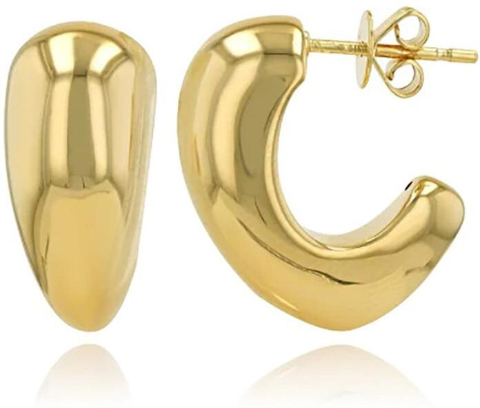 Alev Jewelry Aj by Alev Golden Open Hoop Earrings - Gold