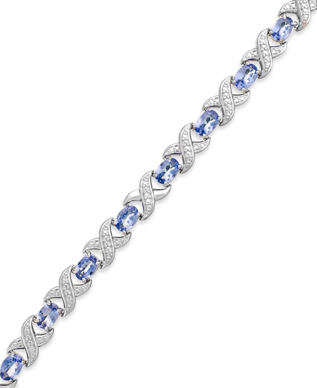 Macy's Gemstone and Diamond Accent Xo Bracelet in Sterling Silver - Tanzanite
