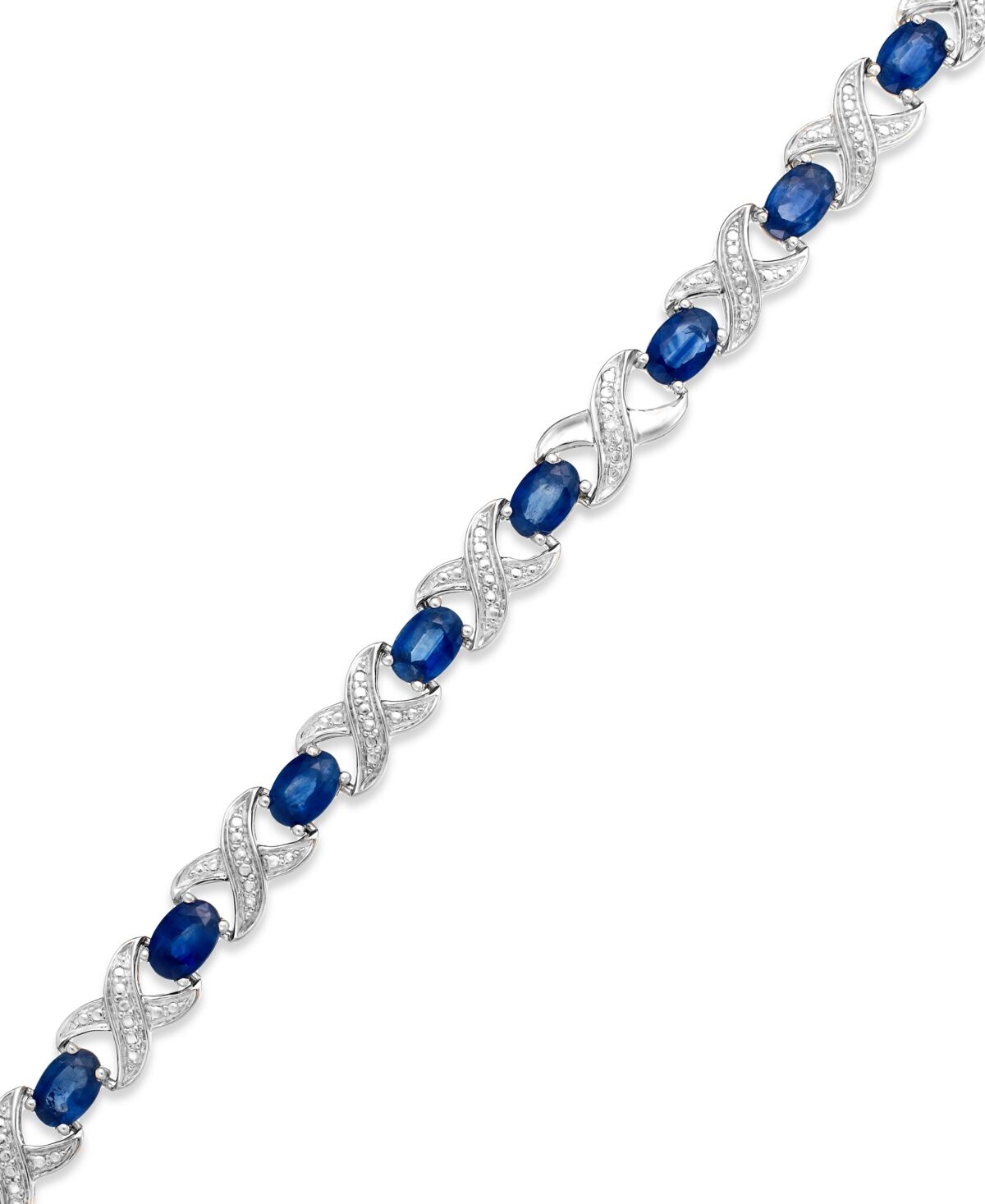 Macy's Gemstone and Diamond Accent Xo Bracelet in Sterling Silver - Sapphire