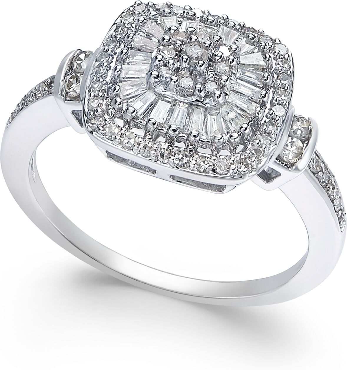 Macy's Diamond Vintage-Inspired Ring (1/2 ct. t.w.) in 14k White, Yellow or Rose Gold - White Gold