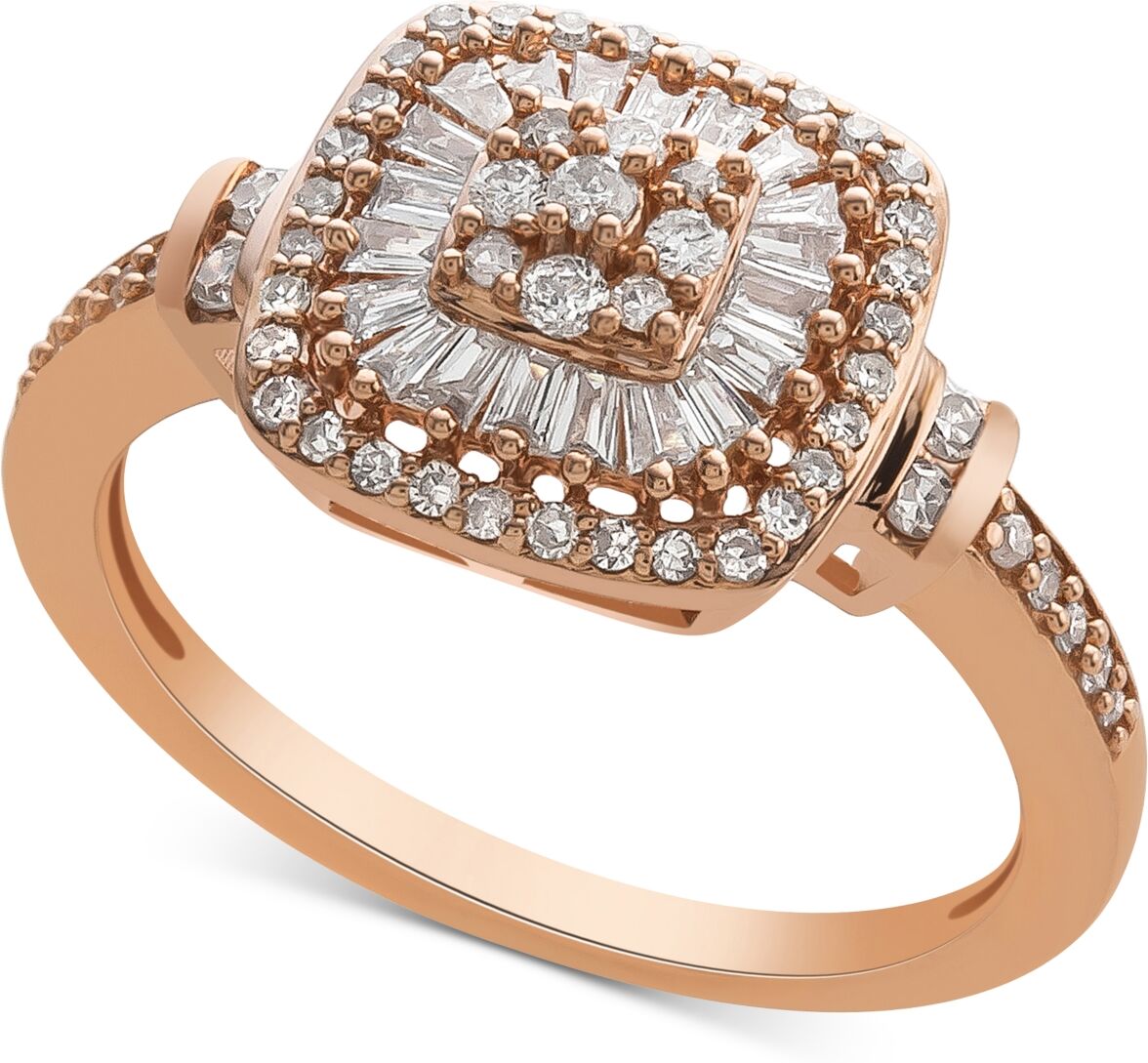 Macy's Diamond Vintage-Inspired Ring (1/2 ct. t.w.) in 14k White, Yellow or Rose Gold - Rose Gold