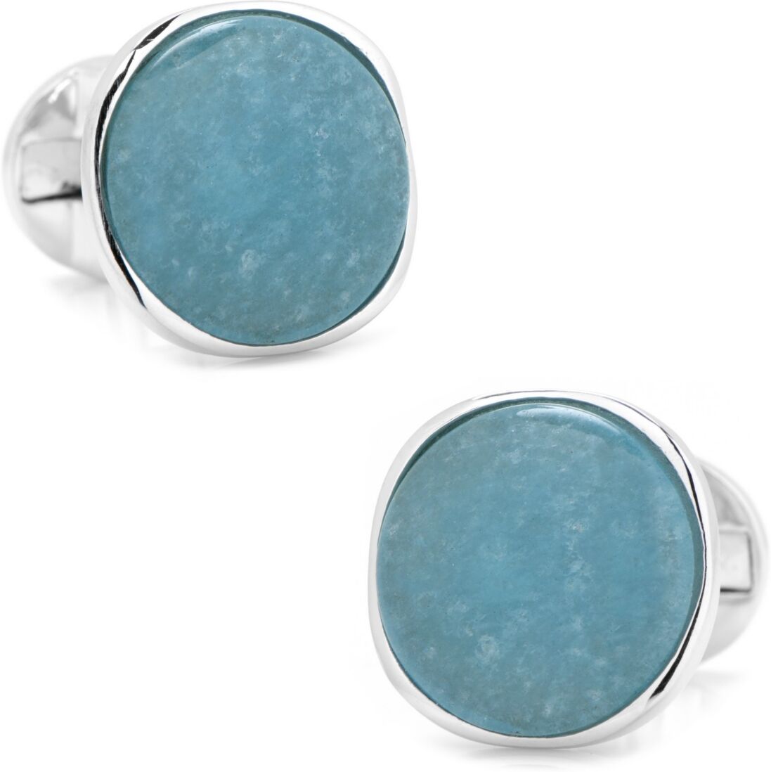 Cufflinks Inc. Sterling Classic Formal Aquamarine Jade Cufflinks - Blue