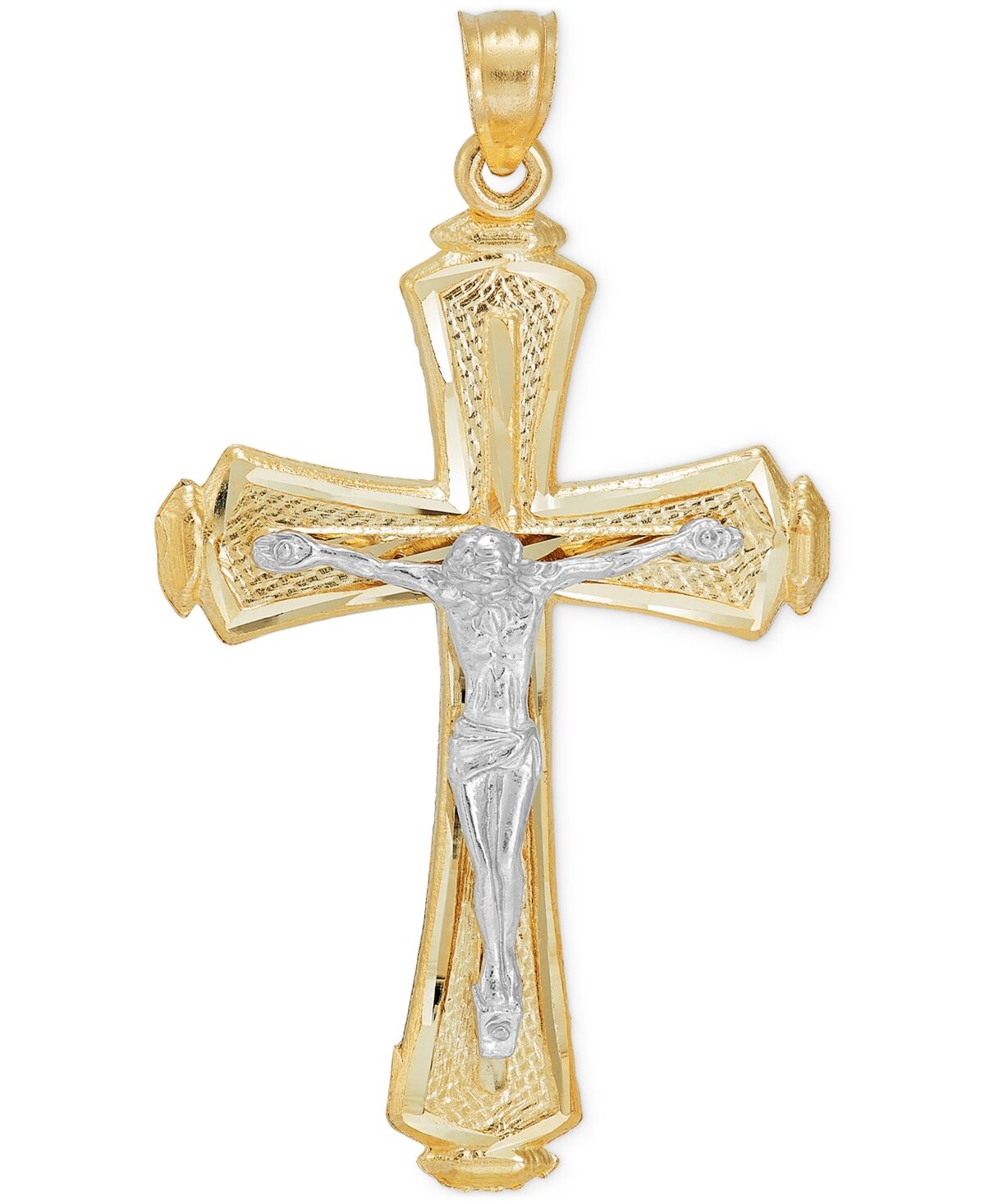 Macy's Crucifix Pendant in 10k Two-Tone Gold - Gold