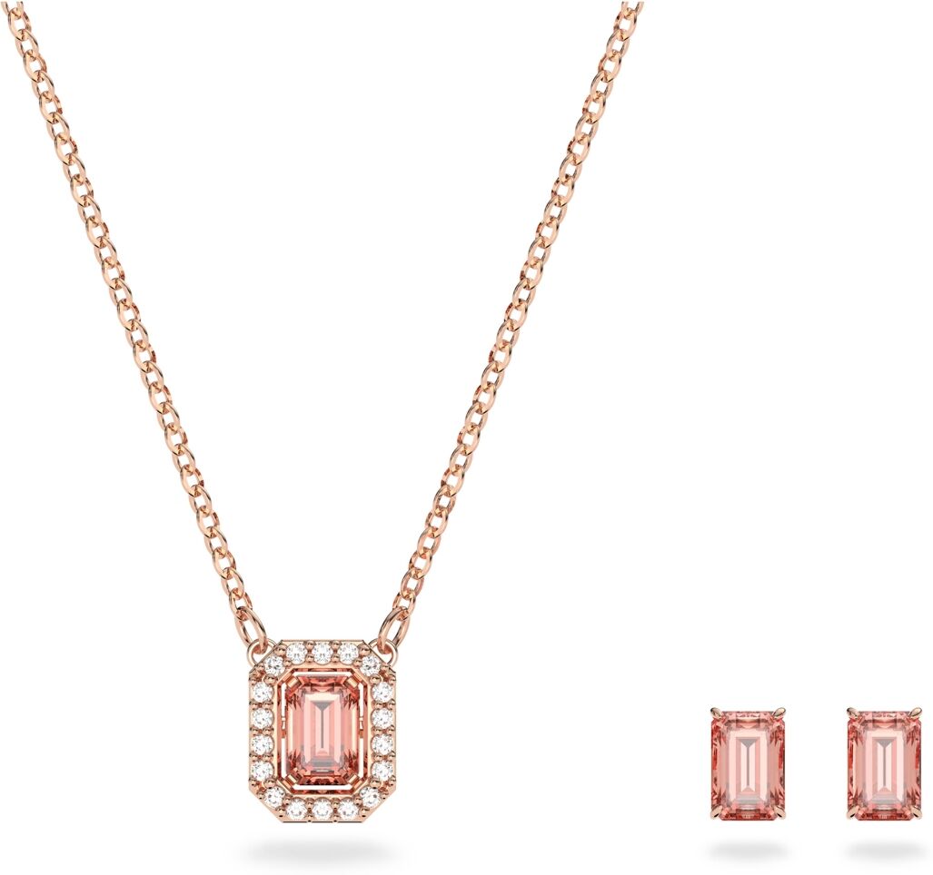 Swarovski Millenia Octagon Cut Swarovski Zirconia Necklace and Earring Set, 2 Pieces - Pink