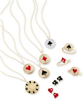 Effy Collection Effy Diamond Enamel Playing Card Motif Jewelry Collection In 14k Gold