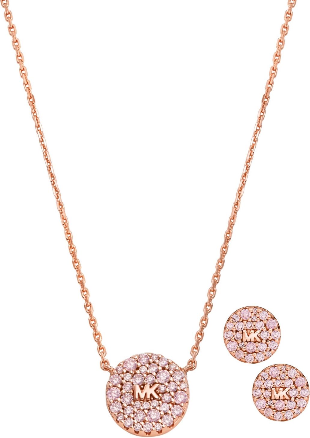 Michael Kors Brilliance Short Necklace and Earrings Set - Rosegold