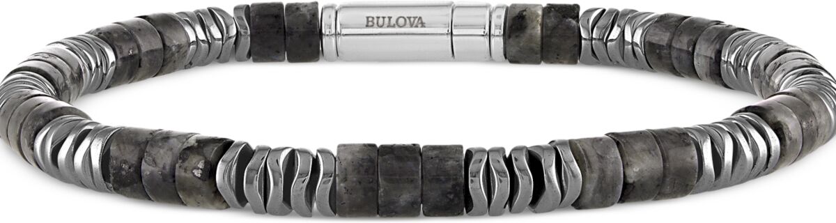 Bulova Men's Marine Star Beaded Bracelet in Sterling Silver - Na