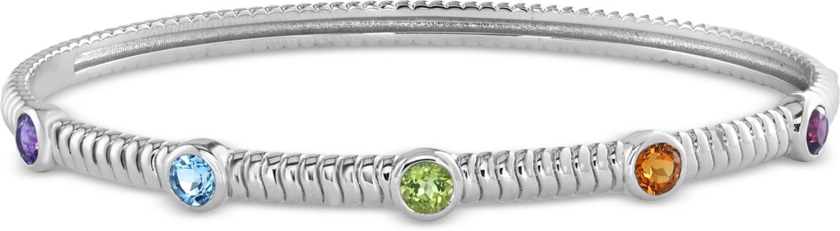 Effy Collection Effy Multi-Gemstone Bezel Bangle Bracelet (1-5/8 ct. t.w.) in Sterling Silver - Sterling Silver