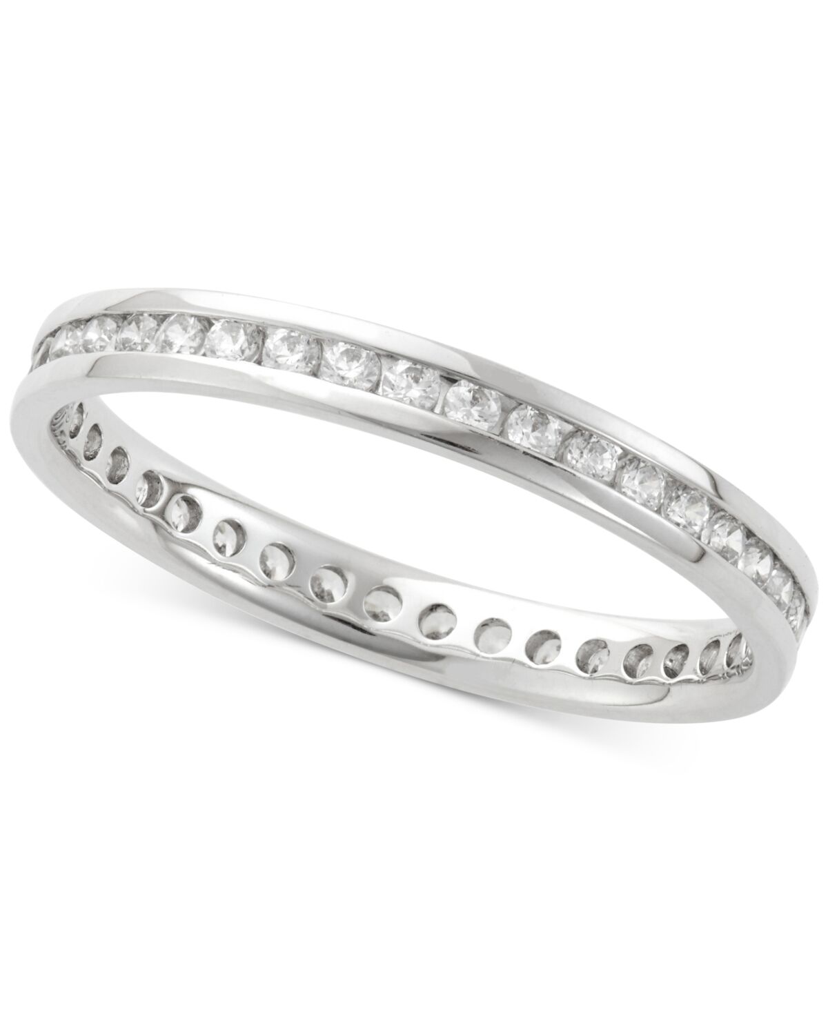 Macy's Diamond Channel Set Eternity Band (1/2 ct. t.w.) in 14k White Gold - White Gold