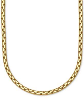 Macy's Large Rounded Box Link Chain Necklace Collection In 14k Gold