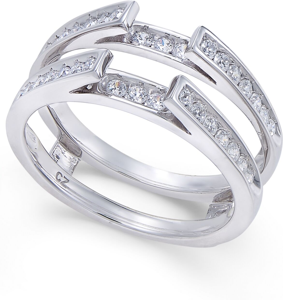 Macy's Diamond Channel-Set Solitaire Enhancer Ring Guard (1/2 ct. t.w.) in 14k White Gold - White Gold