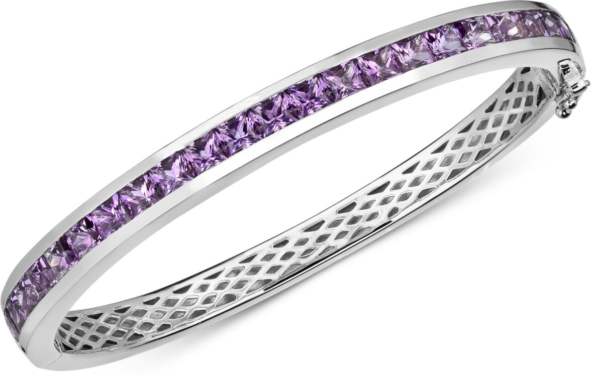 Macy's Gemstone Bangle Bracelet (8 ct. t.w.) in Sterling Silver - Amethyst