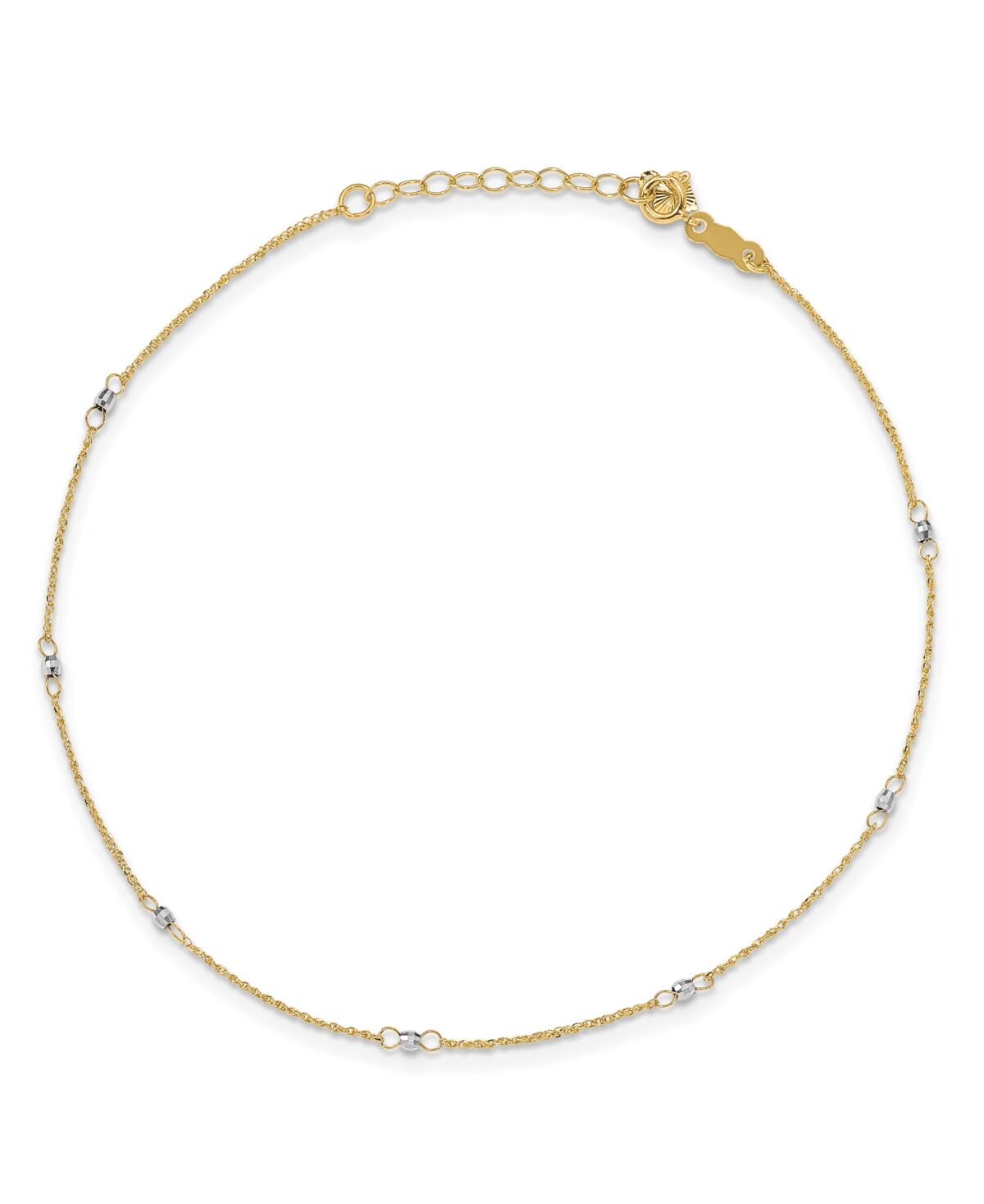 Macy's Ropa Anklet in 14k Yellow and White Gold - Tt Gold