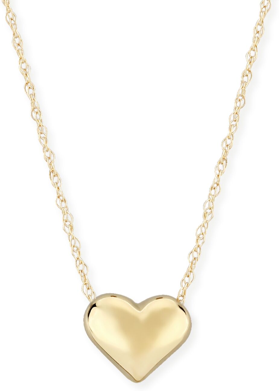 Macy's Puffed Heart Necklace Set in 14k Yellow Gold - Gold