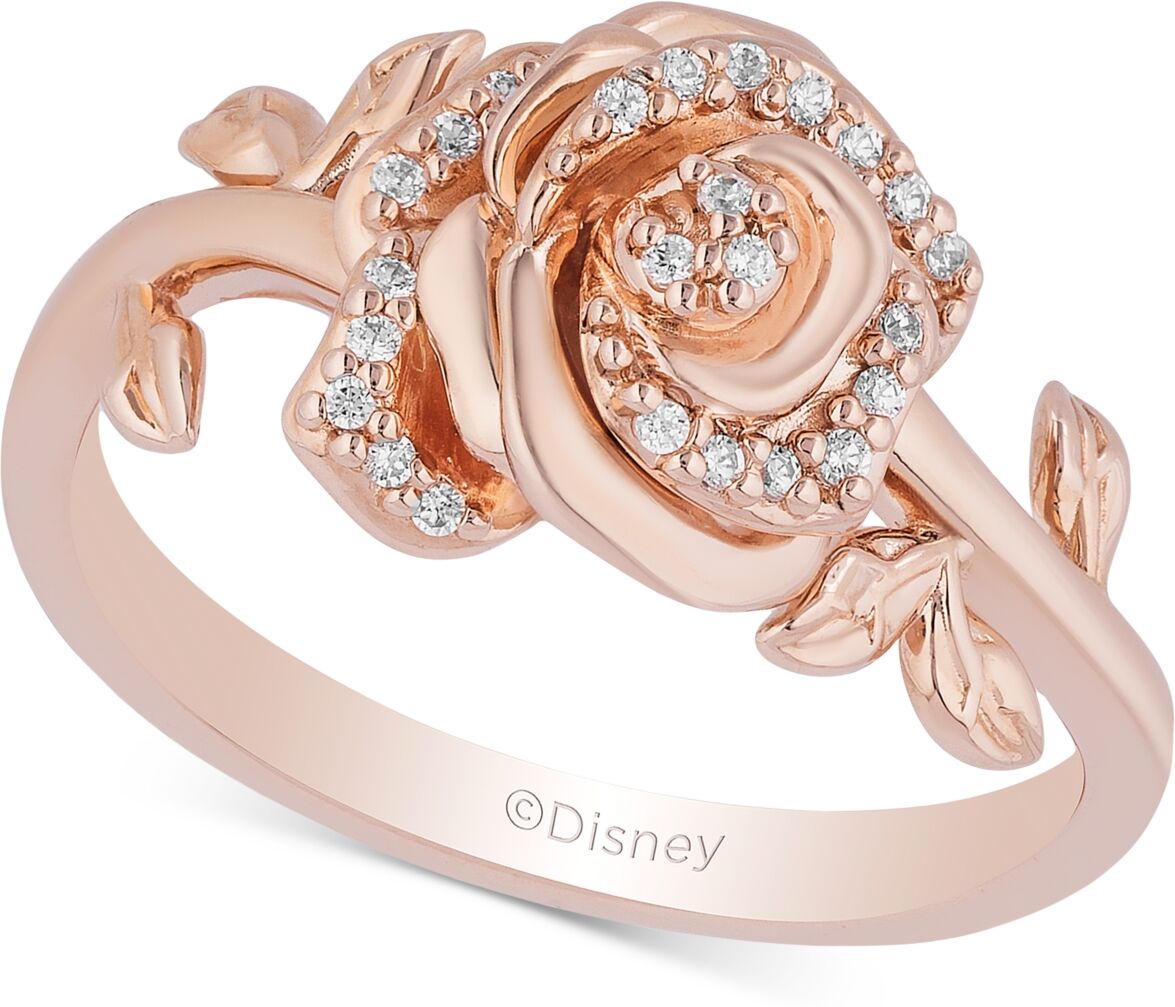 Disney Enchanted Disney Diamond Rose Belle Ring (1/10 ct. t.w.) in 14k Rose Gold - Rose Gold