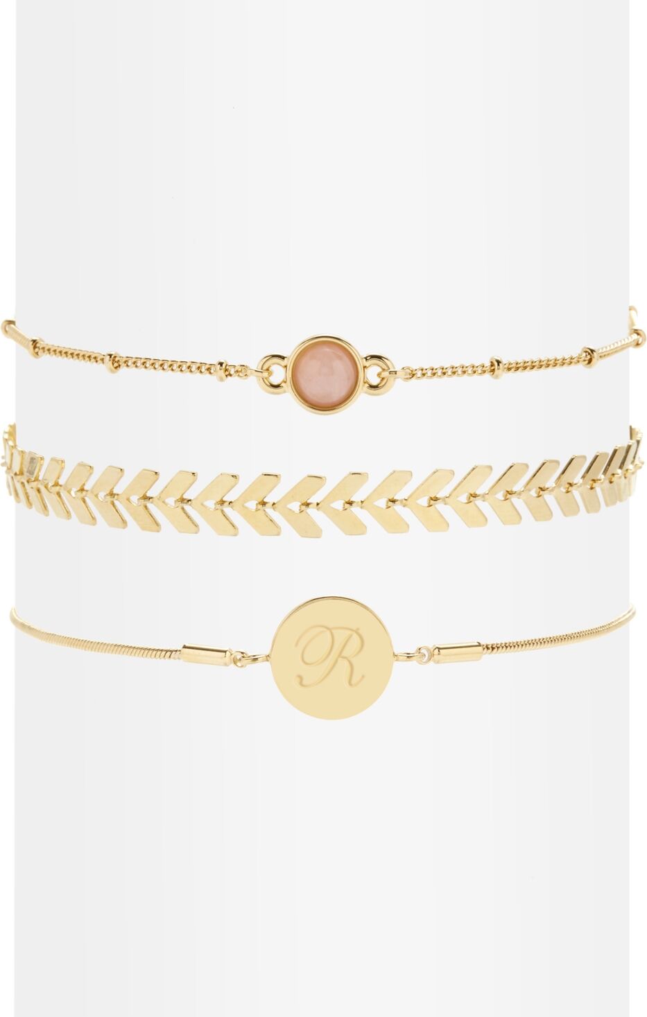 brook & york 14K Gold Plated Wren Initial Bracelet Set - Gold - R