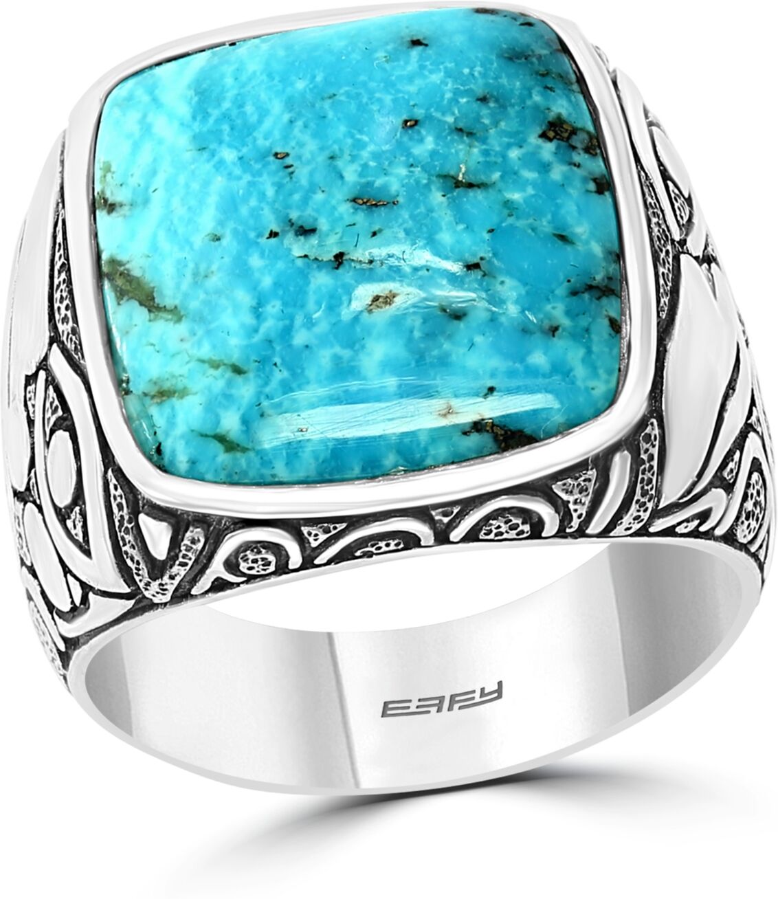 Effy Collection Effy Men's Turquoise Eagle Ring in Sterling Silver - Sterling Silver